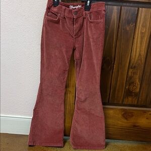 Girls Wrangler Vintage maroon Corduroy Flare Pants